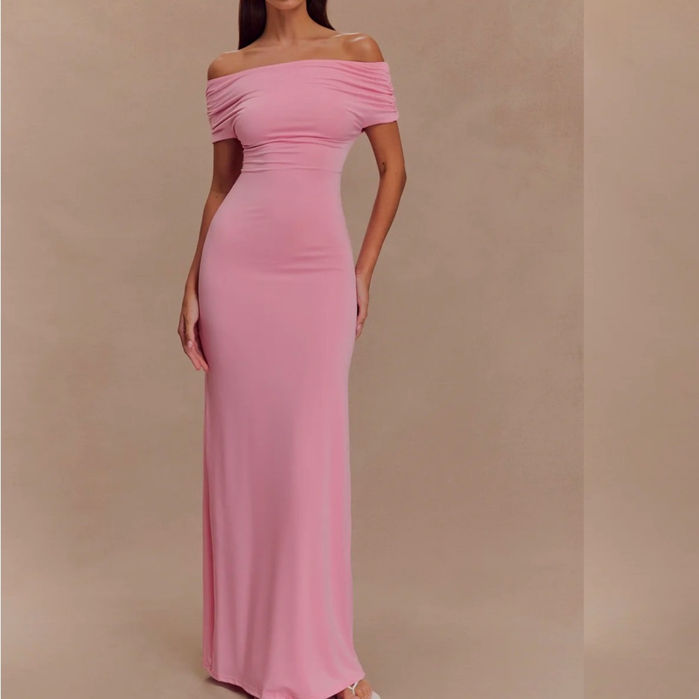 Meshki Pink Strapless Bodycon Dress